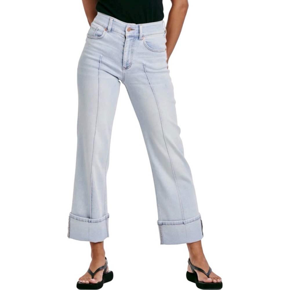 Dear John NEW Holly Light Wash High-Rise Cuffed Straight Leg Jeans Size 30 NWT - Picture 12 of 12